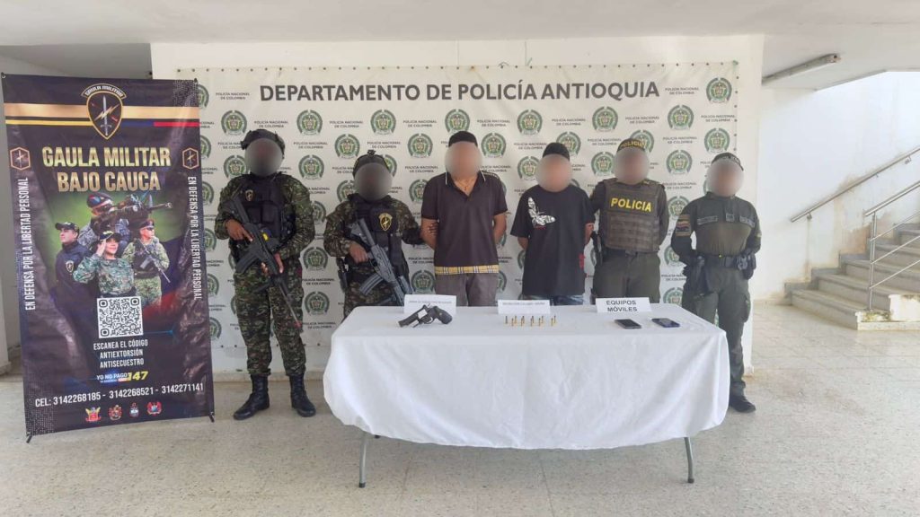 Capturan a alias Wescol y alias Randa, presuntos miembros de Los Caparros en Caucasia