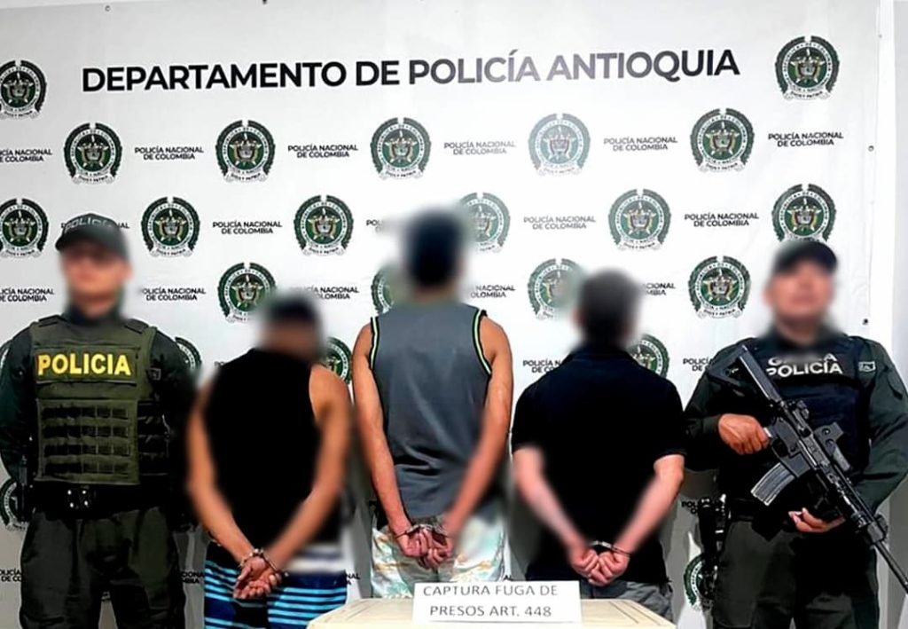 Capturan a tres fugitivos en Titiribí, Antioquia, tras escape de la cárcel municipal