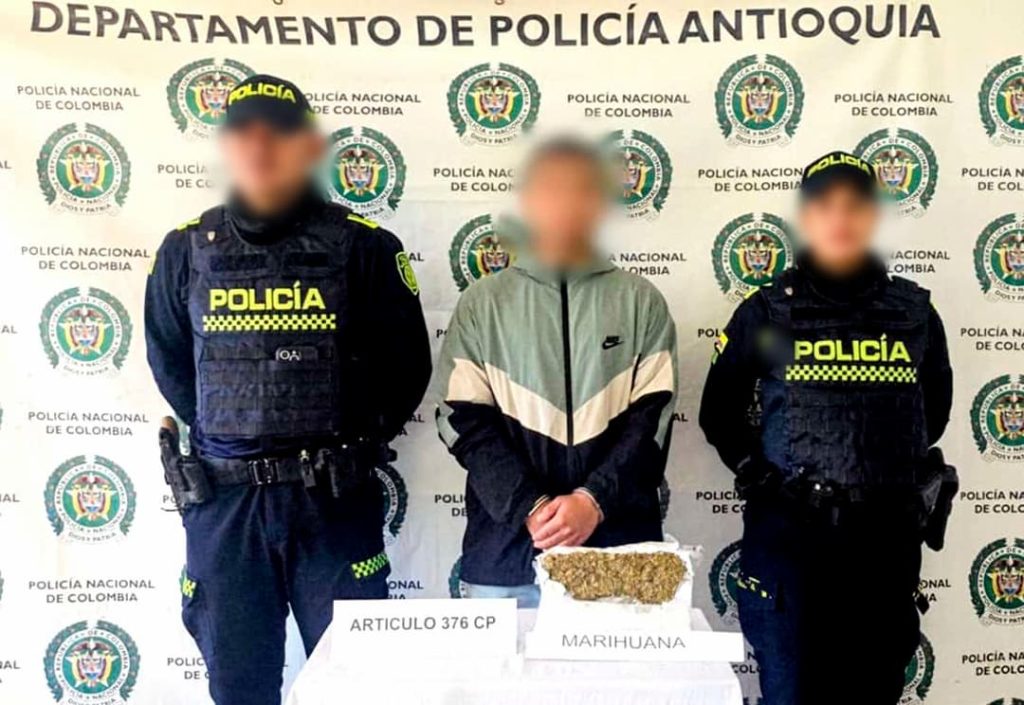 Captura en Llanos de Cuivá, Antioquia: Hombre detenido con 497 gramos de marihuana