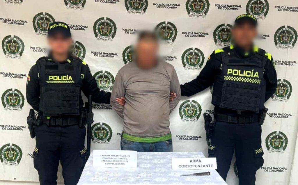 Capturado en flagrancia por porte de estupefacientes en Marinilla, Antioquia