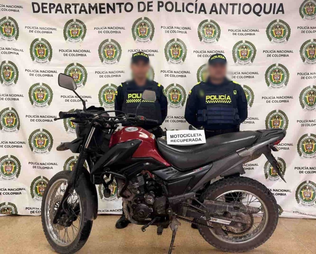 Recuperan en Belmira una motocicleta requerida por la Fiscalía de Medellín