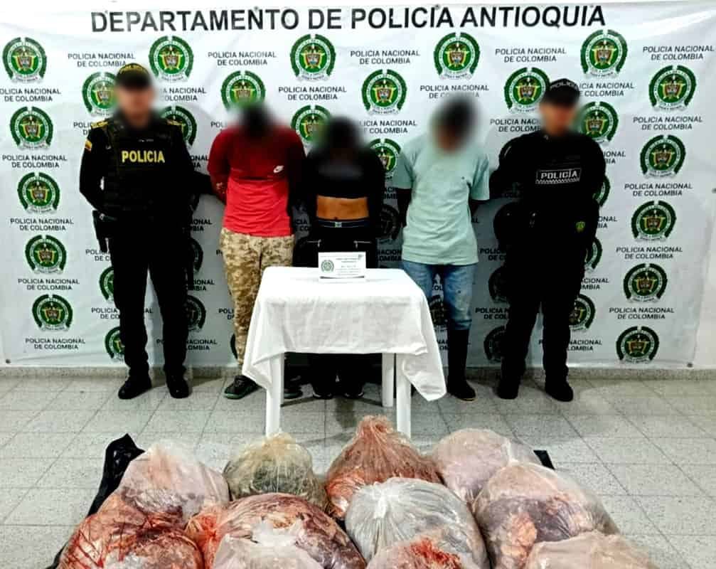 Incautan 530 kilos de carne y capturan a tres personas en Entrerríos, Antioquia