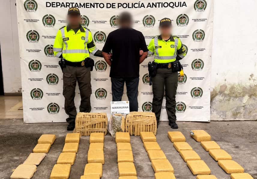 Motociclista fue capturado con más de 80 kilos de marihuana en La Pintada